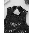 thumbnail image 7 of YONGHS Kids Girls Sequins Cutout Back Crop Top with Metallic Bottoms Set Hip Hop Street Dancing Outfits Black 6, 7 of 7