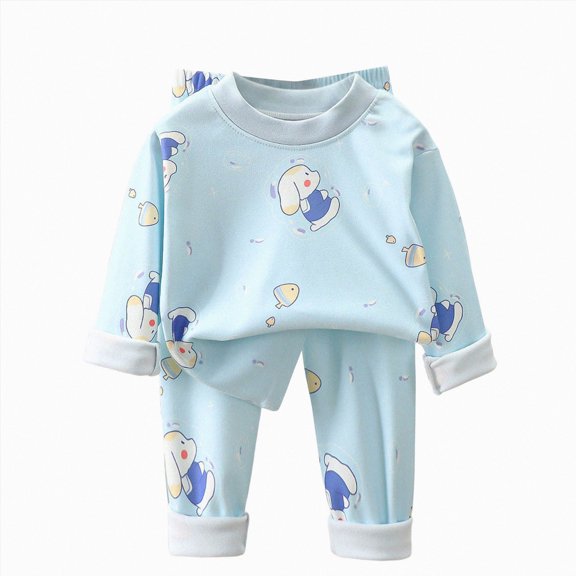Pajamas Set for Girls Boys Girls Pajamas Toddler Pjs Set Kids Sleepwear 2 Piece Child Clothes Back-To-School Pajamas & Dailywear Set 1T 2T 3T 4T 5T 6T Set 18-24 Months