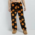 thumbnail image 2 of MLQIDK Plus Size Halloween Pajamas Women Halloween Pumpkin Bat Ghost Print Pajama Pants Elastic Waist Loose fit Fall Pajamas Funny Drawstring Pajamas Comfy PJ Bottoms, 2 of 6