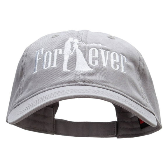Forever Married Embroidered Deluxe Washed Twill Cap - Grey OSFM