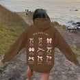 thumbnail image 4 of Fshinging Oversized Sweatshirt for Women Bow Letter Graphic Long Sleeve Drawstring With Pockets Fashion Outfits, 4 of 7