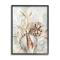 Stupell Industries Various Beige Sea Life Animals & Insects Painting Black Framed Art Print Wall Art, 11 x 14