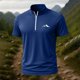 thumbnail image 1 of Blusa y camisa de manga corta con cuello alto para hombre, de verano, de color liso, ajustada, deportiva, con cremallera, de manga corta, con cuello alto., 1 of 5