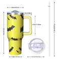 thumbnail image 2 of Yellow Halloween Bats Tumbler with Handle and Lid,40oz Double Wall Vacuum Insulated Tumbler,Cups Gift for Women and Men, 2 of 7