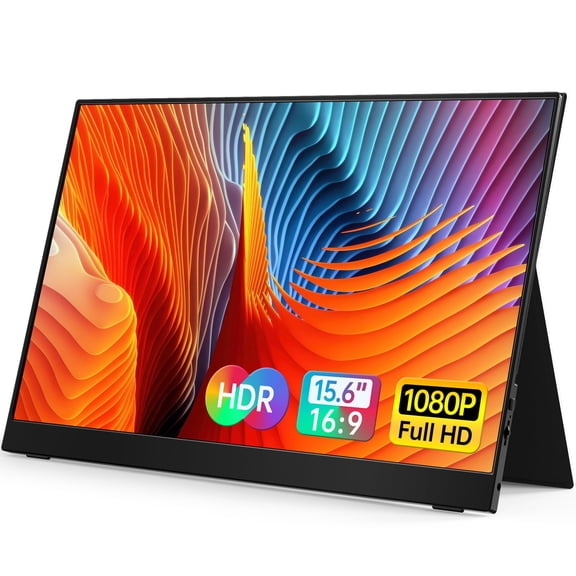 VILVA Monitor portátil para computadora portátil - Pantalla IPS FHD de 15.6 '' 1080P Monitor portátil USB-C HDMI para computadora portátil con cubierta y parlantes Monitor externo para computadora por