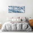 thumbnail image 3 of Abstract Wall Art Bedroom Wall Décor 3 Piece Blue Beach Ocean Picture Coastal Theme Nautical Sea Wave Canvas Prints on Canvas Seascape Modern Artwork for Home Living Room Office - 12"x16"x3 Panel, 3 of 6