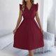 thumbnail image 2 of Vestido de Verano Casual de Mujer con Cuello en V Cintura Plegada sin Mangas Medias de Ternera Encaje Vestido de Verano para Mujeres, 2 of 9