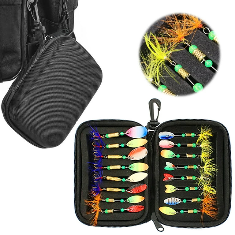 LEPOMIS 20pcs Fishing Spoons Lures Metal Baits Set for Trout Bass Casting  Spinner Fishing Bait with Storage Bag Case