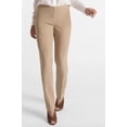 thumbnail image 2 of Peace of Cloth Mid Waist No Waistband Hook & Eye Zipper Closure Solid Straight Twill Pant-TAN / 16, 2 of 20