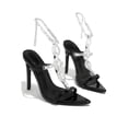 thumbnail image 3 of Women's Stiletto High Heel Sandals Sparkly Rhinestone Strappy Gladiator Sexy Pointed Open Toe Dressy Shoes Black Size 8, 3 of 5