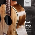 thumbnail image 2 of Ukelele Caramel CT103 Zebrawood Tenor Electric de alto brillo, 2 of 6