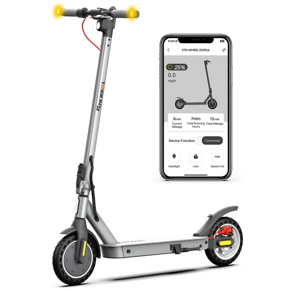5TH WHEEL W09S 350W Electric Scooter with Turn Signal, 8.5” Solid Tires, 29kph & 32km Range, Folding Commuting E-Scooter for Adults with APP Control