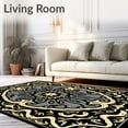 thumbnail image 2 of ODIKA 2'x3' Machine Washable Non-Slip Area Rug, Noble Curvilinear Flowing Symmetrical Exclusive Ornate High Traffic Rug with Pad, Black, 592271, 2 of 8