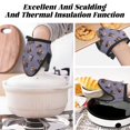 thumbnail image 3 of books lover plants reading print Oven Mitts Heat Resistant - Soft Lining Silicone Mini Oven Mitts with HangingLoop, Kitchen Oven Gloves Heat Resistant 500℉ for Cooking Baking Microwave, 3 of 7