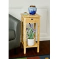 thumbnail image 3 of Eccostyle Bamboo Wood Grain Plant Stand with Drawer and Shelf in Natural, 3 of 10