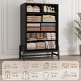 thumbnail image 5 of EastVita 6 Dresser for Bedroom Freestanding 46in Tall Drawer Dresser with Storage Wooden Closet Storage Chest for Living Room Bedroom Entryway Black, 5 of 7