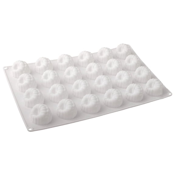 3D Raspberry Silicone Mold for Baking Mousse Cake, Candy, Jelly, Candy, Chocolate, Truffle, Dessert, Pastry, Cupcake, Fruit Ice Cream Mould, Cake Decoration Mold, Raspberry Shape, White, 24-Cavity