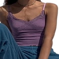 thumbnail image 5 of Women Lace Velvet Camisole Thin Straps Bodycon Camis Tops, 5 of 5