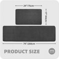 thumbnail image 2 of 2 Pieces Kitchen Rug Set Water Absorb Non-Slip Kitchen Rug Bathroom Mat Doormat Carpet for Laundry 17"x 29"+17"x 79", Black, 2 of 7