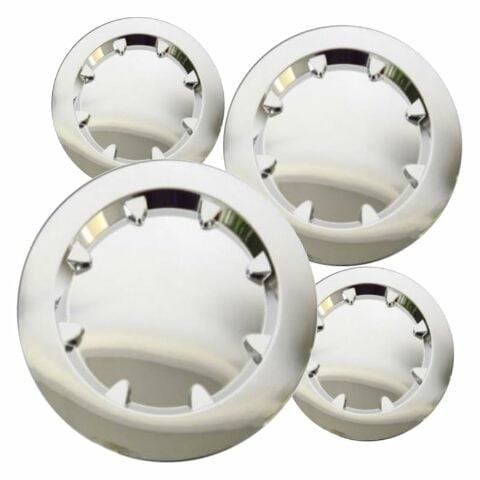 Fuel Rider Set of 4 Chrome ABS Center Caps Compatible with 2007-2013 GMC Sierra 1500 7.36 Inch Diameter, Closed, No Logo