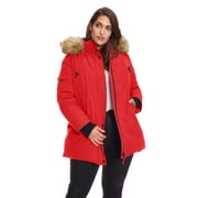 Alpine North Size Womens Vegan Down Parka Winter Jacket Plus | Crimson
