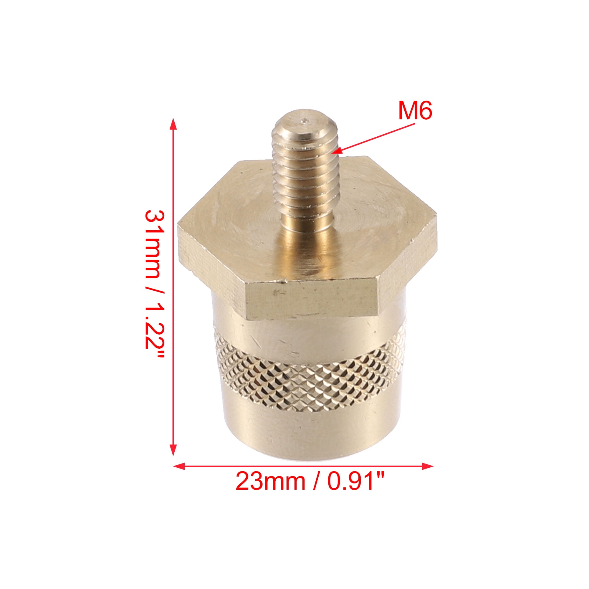 Unique Bargains M6 Battery Terminal Connector Brass Tone Post Adapter Stud Extender