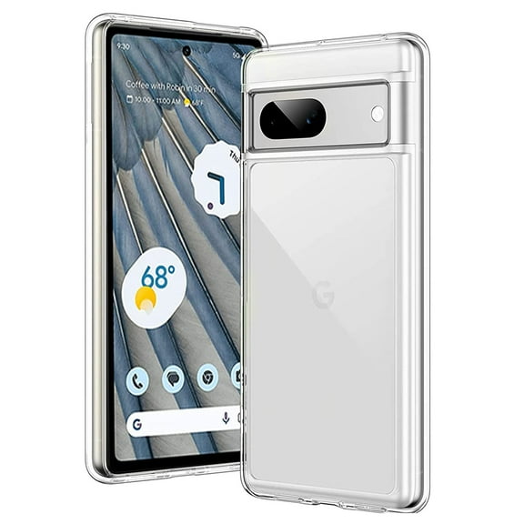 SaniMore Ultra Clear for Google Pixel 7A Case With Tempered Glass Screen Protector, Upgraded [Never Yellowing] [Drop Protection] Shockproof Slim Cover Case for Google Pixel 7A 5G 2023 Crystal Clear