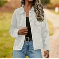 thumbnail image 2 of jtjvou Fall Winter Jackets for Women 2025 Trendy Long Sleeve Button Down Shackets Coat with Pockets Casual Outwear White M, 2 of 8