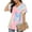 Pink, variant on Deago Women's Summer Casual Chiffon Blouse Tops 3/4 Ruffled Sleeve Crew Neck Loose Fit Blouses Shirt (White, L)