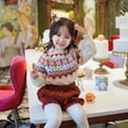 thumbnail image 4 of XIMIN Baby Girls Christmas Fair Isle Sweater Kids Crewneck Raglan Long Sleeve Cute Graphic Pullover Xmas Gingerbread Shirt Winter Warm Soft Tops, 4 of 4