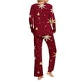 thumbnail image 4 of Tnhcen Women's Christmas Pajamas Set 2-Piece Print Long Sleeve Top with Pocket Lounge Pants Festive Sleepwear for Women S-3XL Holiday Loungewear Women's Sleepwear Sets, 4 of 8