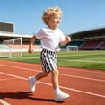 thumbnail image 3 of Boys Girls Striped Shorts Toddler Baby Shorts Summer Lightweight Elastic Waisted Short Pants with Pockets Athletic Shorts Kids, 3 of 5