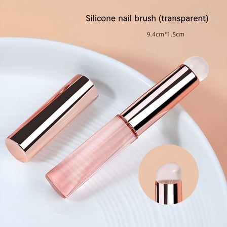 ACDANC Silicone Brush for Nail Art, Reusable Gel Polish Brush Gradient Nail Design, Silicone Pen Chrome Powder Applicator Brush, Soft Head Stamper for Stamping Nail Art, Manicure Tool