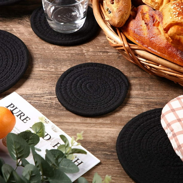 6 Pieces Pot Trivets Large Braided Woven Trivet Coaster Thread Weave Cup Coaster Hot Pot Dish Trivet Pad Mat for Kitchen Cooking Supplies 7 Inch and