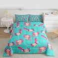 thumbnail image 3 of Homewish Cute Cartoon Axolotl Bedding Comforter Set,Underwater Animal Twin Comforter Sets,Pink Blue Bedding Set For Girls,Ultra Soft Home Decor Reversible,2pcs, 3 of 9