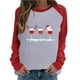 thumbnail image 2 of Pntutb Mujer Primavera Patchwork Navidad Impreso Manga Larga Cuello Redondo Casual Tee tops Pntutb Pntutb-7349, 2 of 6