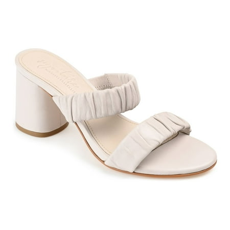 Journee Signature Vidda Tru Comfort Foam™ Women's Leather Dress Sandals Color: Off White Size: 8