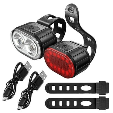 USB Wiederaufladbar LED Fahrrad Bike MTB Front Rücklicht Warnung Fahrradlicht DA