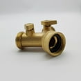 thumbnail image 6 of Solid Brass Garden Hose Y Splitter 2 Way Connector Outdoor Faucet Adapter with Shut Off, 6 of 6
