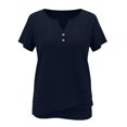 thumbnail image 5 of GZWYHT Women's Button Down Shirts Boho Linen Tops Button-front Tunic Cotton and Linen Clothes Summer Tops Beach Vacation Blouses Gauze Shirts for Women Office Work Tops Blue XL, 5 of 6