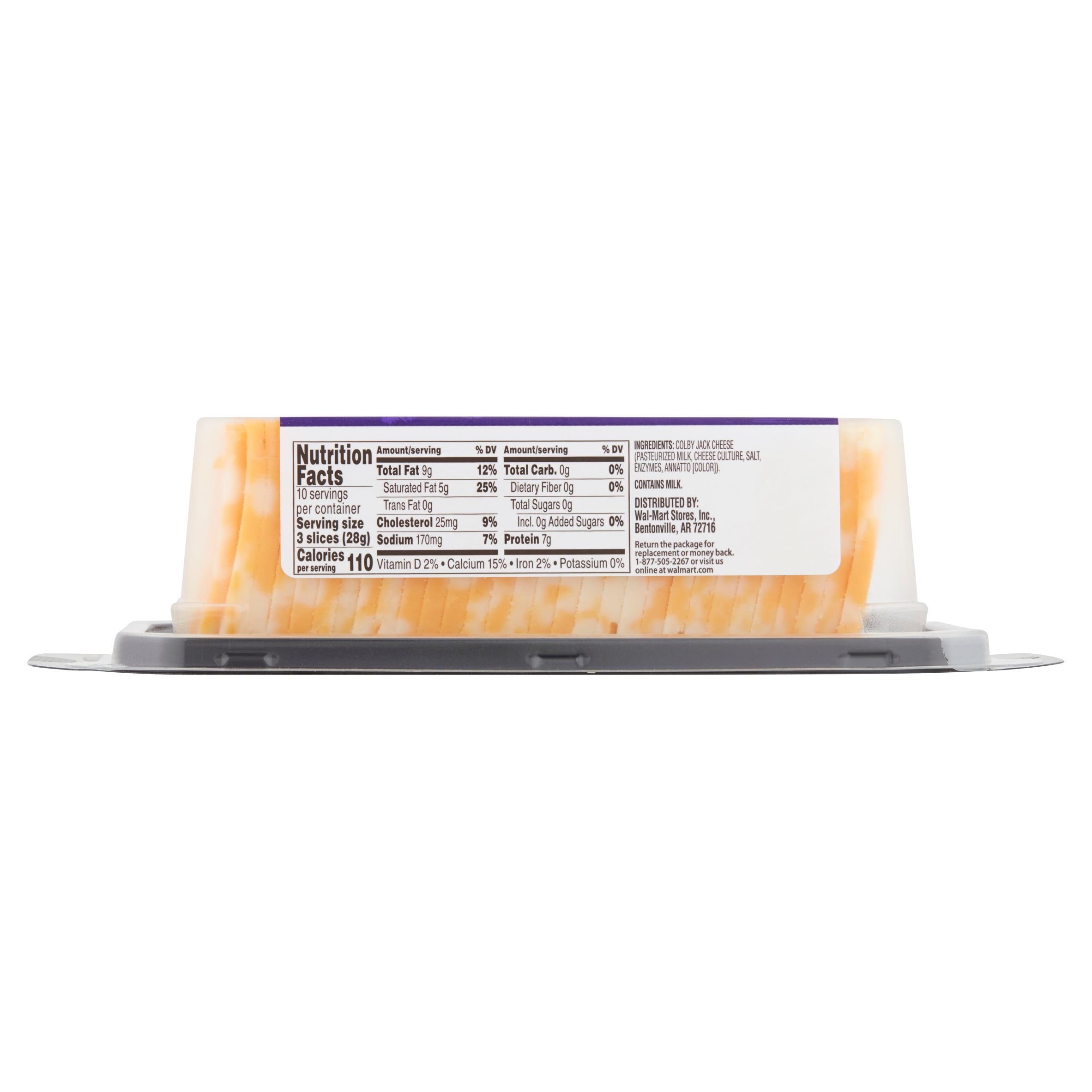 Great Value Cracker Cuts Sliced Colby & Monterey Jack Cheese, 10 oz, 30 Count