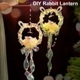 thumbnail image 2 of Handmade DIY Chinese Lantern with Ribbon Mid-Autumn Festival Colorful Luminous Rabbit Lantern Hanging Pendant, 2 of 10