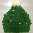 thumbnail image 4 of Bewildely Sombrero de punto de Navidad para niños, gorros hechos a mano de ganchillo para exteriores, disfraz de Cosplay, sombrero de árbol de Kits de decoración para fiestas, 4 of 6