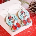 thumbnail image 1 of Christmas Wooden Printed Drop Earrings for Unique Holiday Style, 1 of 5