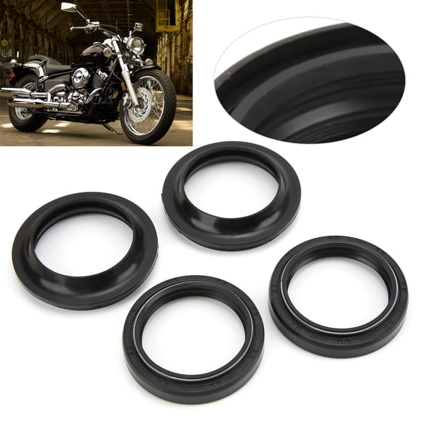 Sello de Polvo de la Horquilla Delantera, 41x53x8/10.5 mm Sellado de Choque de Amortiguador de la Horquilla Delantera Reemplazo Impermeable para el Polvo para la Estrella XVS650 V