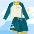 thumbnail image 4 of Traje de baño de dos piezas para niños, traje de baño de manga larga con abertura para niños, traje de baño de poliéster para aguas termales para niños y niñas., 4 of 8