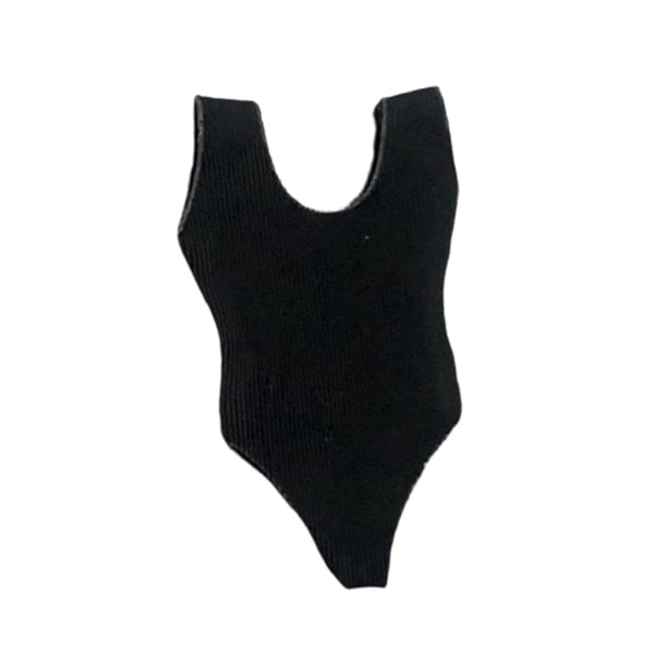 Ropa para figuras de acción a escala 1:12, traje de baño para figuras femeninas de 6 pulgadas, accesorios de vestuario elegantes, ropa para muñecas de Negro
