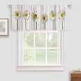thumbnail image 2 of Windows Valances Curtain Daisy Floral Kitchen Valances Rod Pocket Short Curtain Panels Spring Flower Wood Grain Retro Window Treatment Topper Curtains for Living Bedroom Garden 54x18'''', 2 of 5