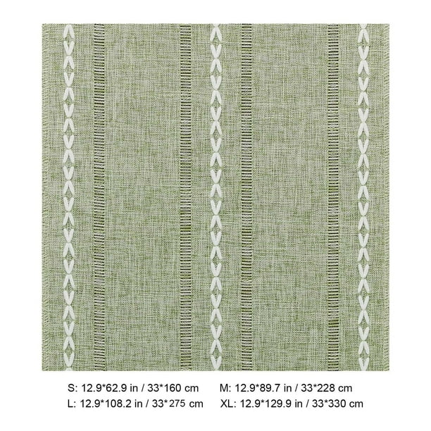 Yhmxh Camino de mesa con dobladillo cosido, caminos de mesa de algodón y lino, camino de mesa bohemio a rayas bordado, decoración del hogar