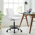 thumbnail image 2 of Computer Work Desk Chair, White Black, Vegan Leather, Home Office Business, Modern Contemporary HB33570, 2 of 9
